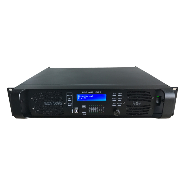 Amplificateur de puissance réseau stéréo D14 7000W DSP avec fonction Wifi