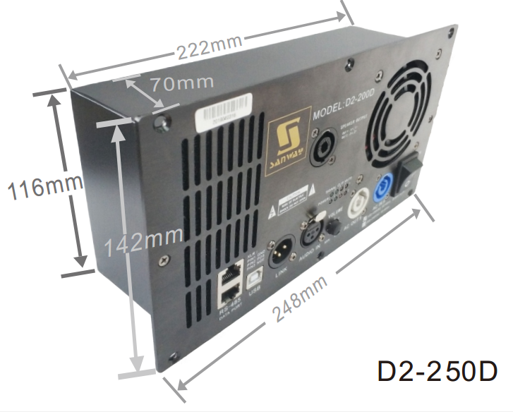 Amplificador de placa D2-250D