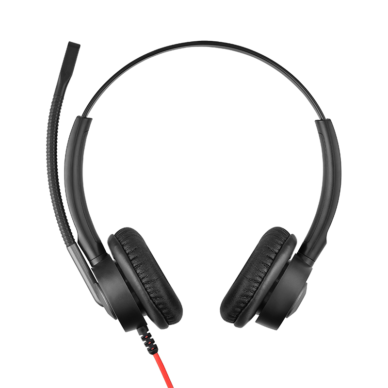 High-Quality Dual Ear Headset with Mic, Compatible with PC, Mobile Phone, VoIP Systems U29