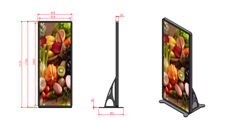 68Inch-LCD-Boden-stehendes LCD-Digital-Signage