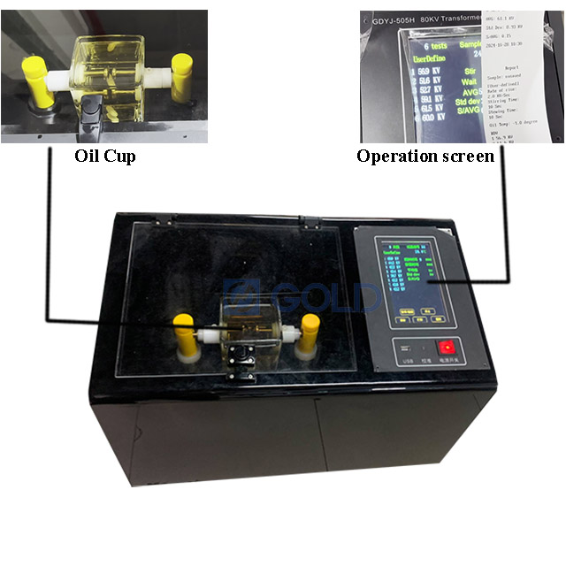 GDYJ-505H 80kV 100kV变压器油电介质故障电压测试仪绝缘油BDV测试仪