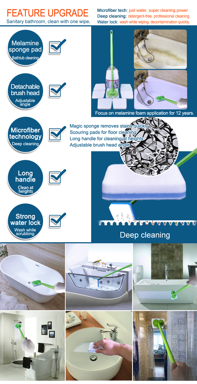 bathtub cleaning brush Used on Ceramic Tile Shower Doors Sinks Bathtubs