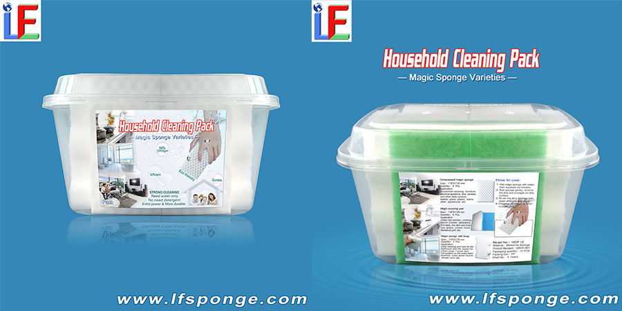 Household cleaning pack magic sponge