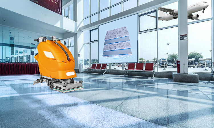 Stain Absorption Cleaning Pad for Floors in Airport International Waiting Halls - Fleece Fabric Composite Combo Melamine Rectangular Floor Pad.jpg