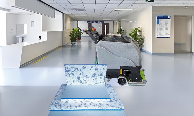 PVC Hospital Floor Cleaning Scrubber Pad - Fleence Fabric Combo Melamine Square Floor Pad.jpg