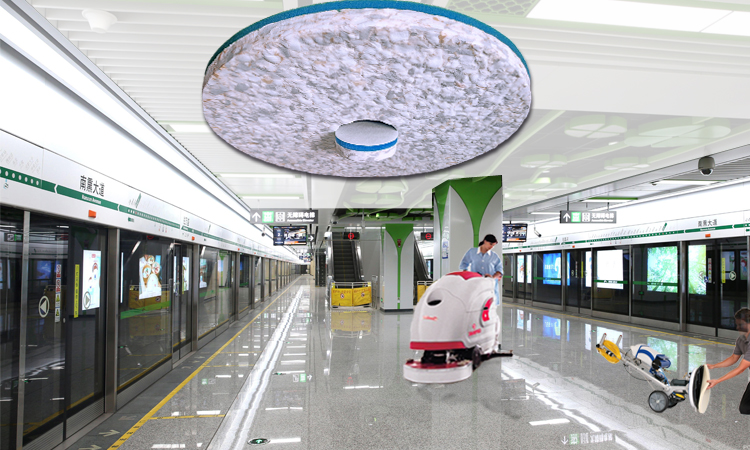 Luggage Scratch Reduction Cleaning Pad for Subway Platform Waiting Areas - Fleence Fabric Combo Melamine Floor Pad.jpg