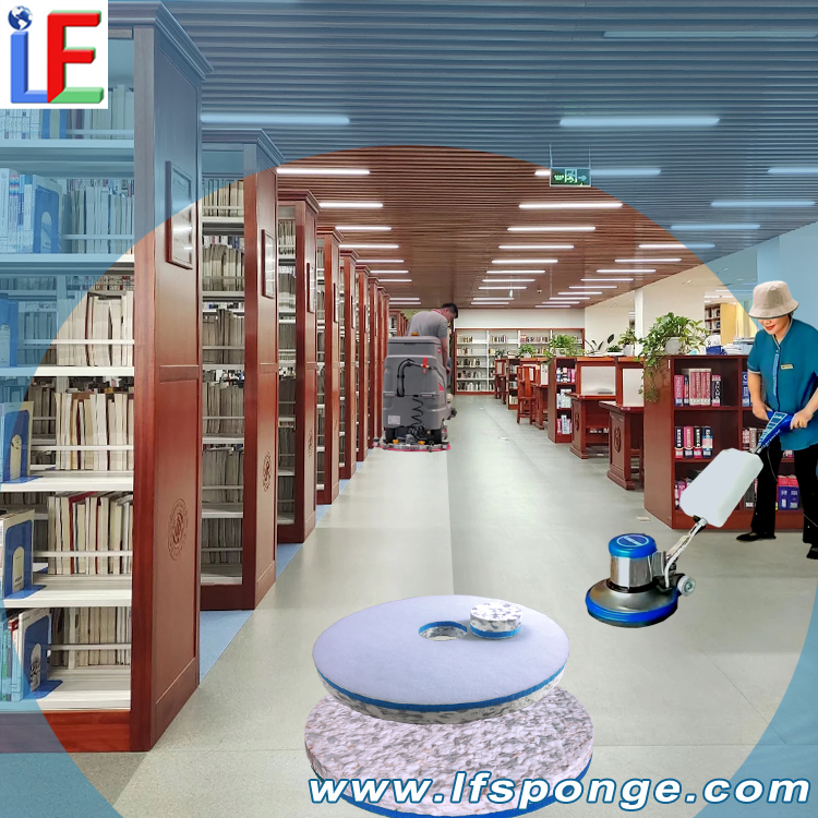 Library Floor Cleaning Fleece Combo Melamine Floor Pad