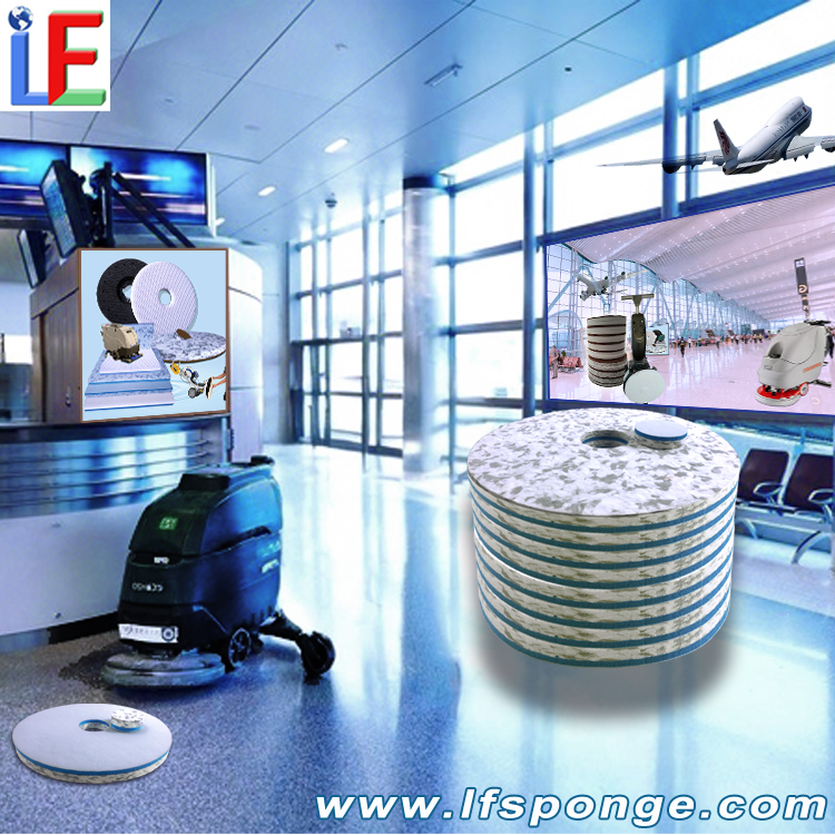 Airport Terminal Cleaning Fleece Combo Melamine Floor Pad