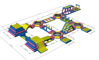 Rainbow New Design Durable Inflatable Large Floating Water Park for Sale