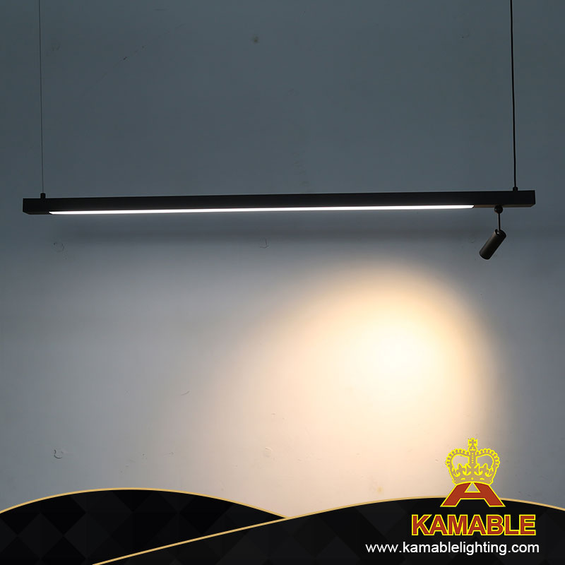 Светодиодный подвесной светильник Office Line современного стального цвета с черной отделкой (KH8905-1S) 