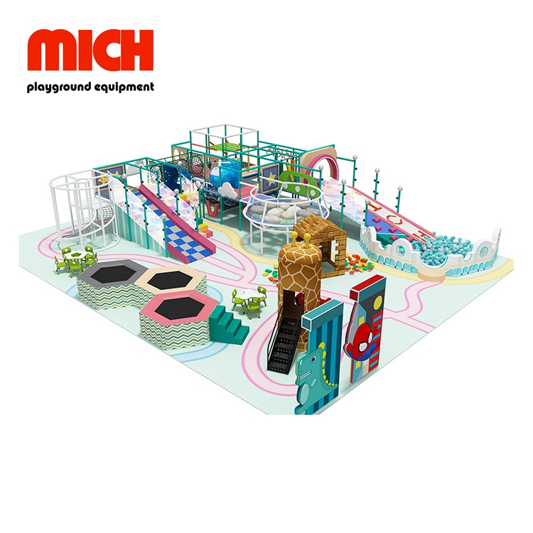 Коммерческая детская мягкая крытая игровая площадка с мини-батутом