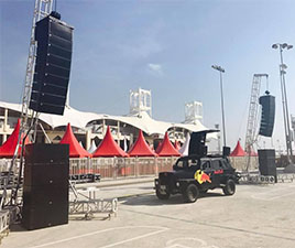 Sanway L8028 subwoofer dual de 18 pulgadas en el proyecto de Bahrein