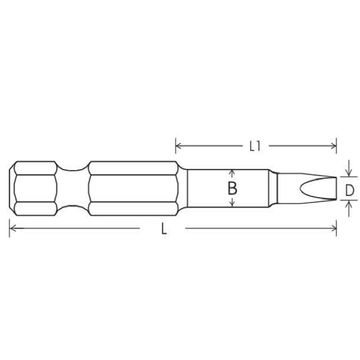 Einseitige Schraubendreher-Bits mit quadratischem Schlitz