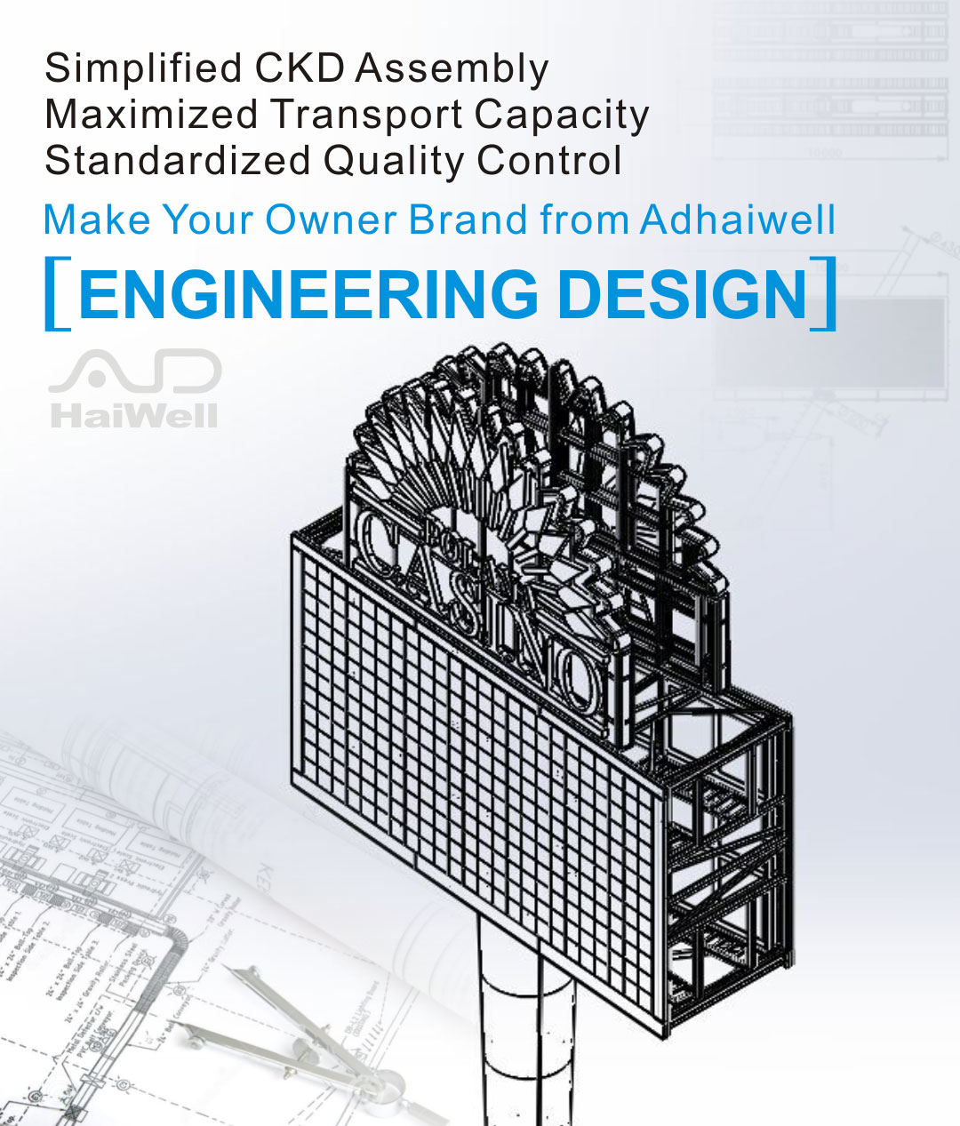 Diseño de ingeniería gratuito de publicidad Adhaiwell