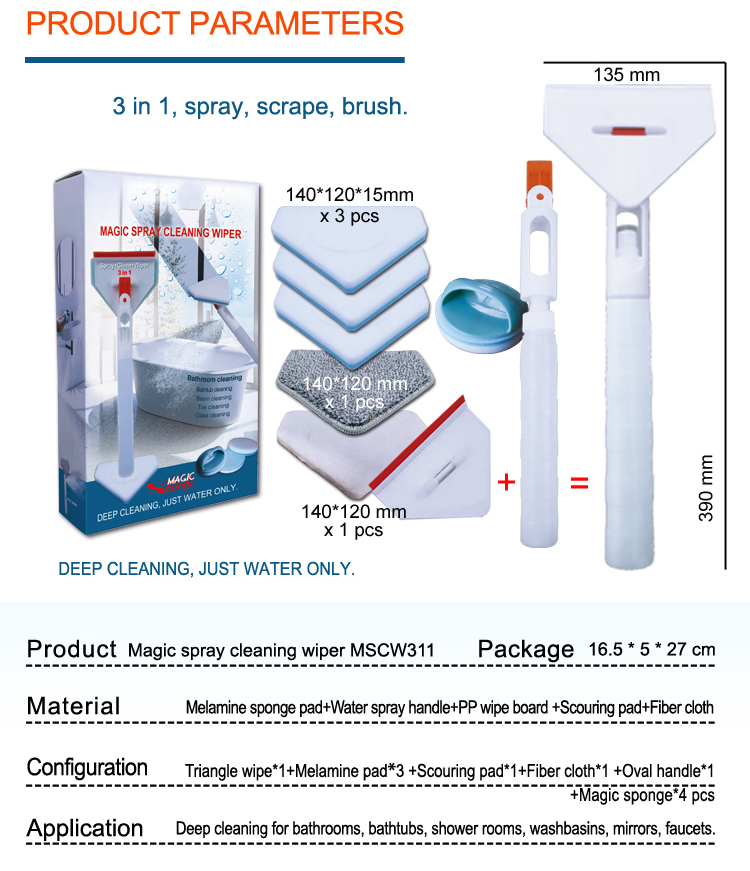 Magic Spray Nettoying Wiper Multifinectional Bathroom Nettaiteur Kit de nettoyage