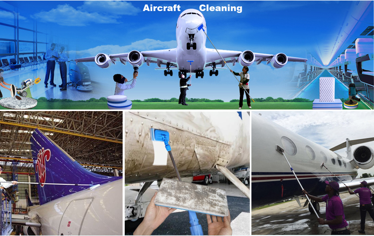 Aircraft cleaning mop aircraft fuselage wash tool