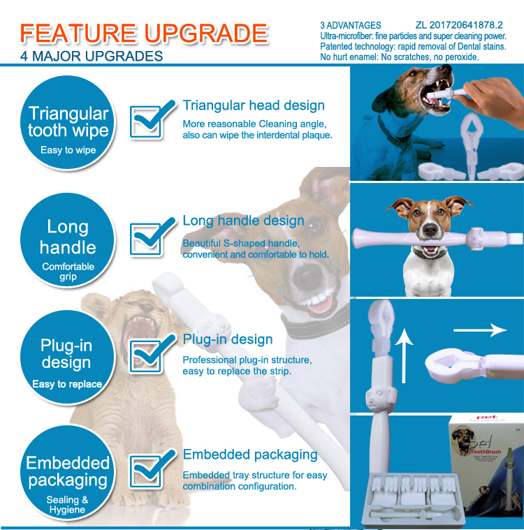 Nouvelle brosse &agrave; dents pour animaux de compagnie d'arriv&eacute;e