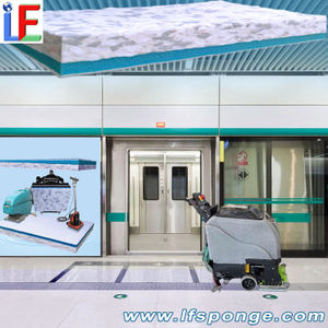 Subway Station Platform Cleaning Fleece Combo Melamine Square Pad 