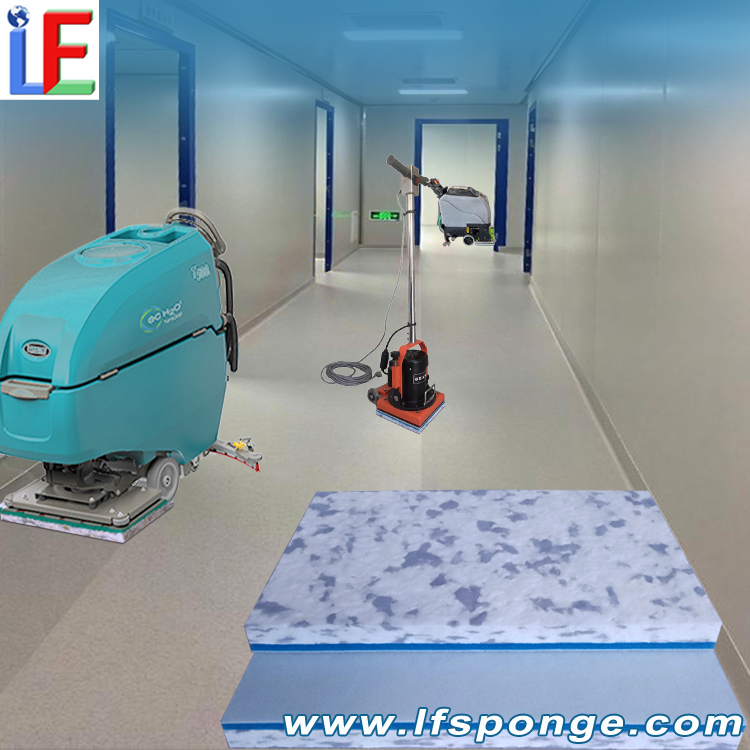 Commercial Corridor Floor Cleaning Rectangular Fleece Combo Melamine Pad