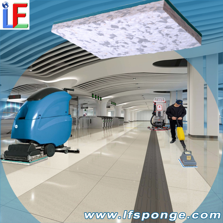 High-Speed Rail/Railway Station Waiting Hall Floor Cleaning Fleece Combo Melamine Rectangular Pad 