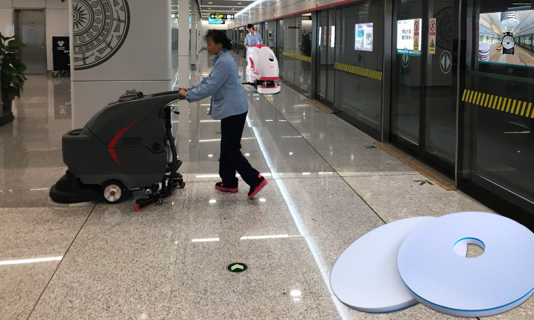 Platform Cleaning - Remove Dried Beverage Stains - Fleece Fabric Melamine Floor Pad Specialized for Subway Stations