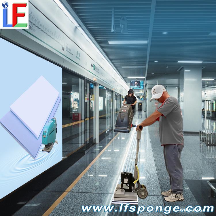 Subway Station Waiting Area Cleaning Fleece Melamine Square Floor Pad
