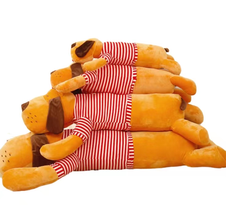 Striped Dog/ Pillow, Doll, Sleeping Pillow, Birthday Gift