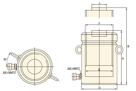 CLL lock nut cylinder jack