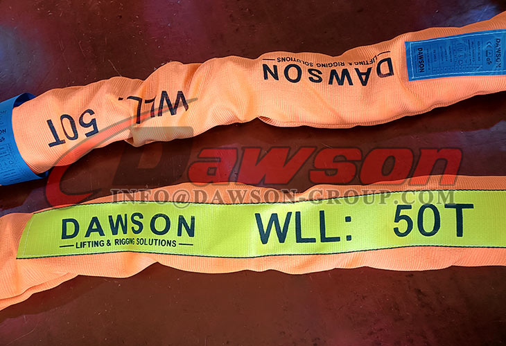 Eslingas redondas de poli&eacute;ster WLL 50T, eslingas de elevaci&oacute;n de servicio pesado 50000 KG - Dawson Group Ltd. - Fabricante, proveedor de China