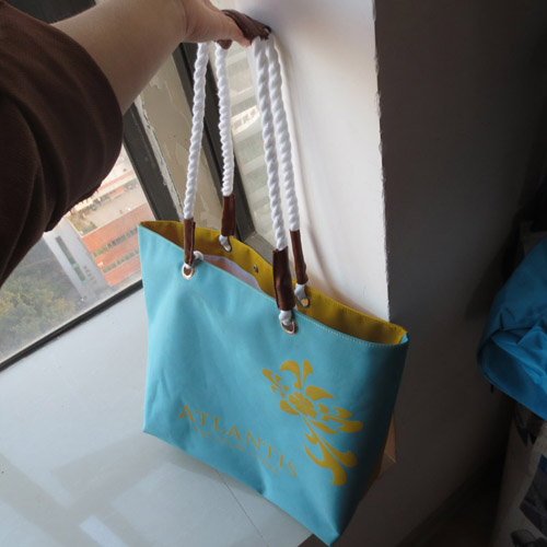 Promotional Stripe Printing Tote Beach Bag for Ladies