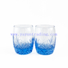 Unique Hand Made Blue And Crystal Glass Set