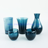 Yayun popular solid ink blue color drinking wine glasses sake bottle 3oz 7oz 8oz 9oz