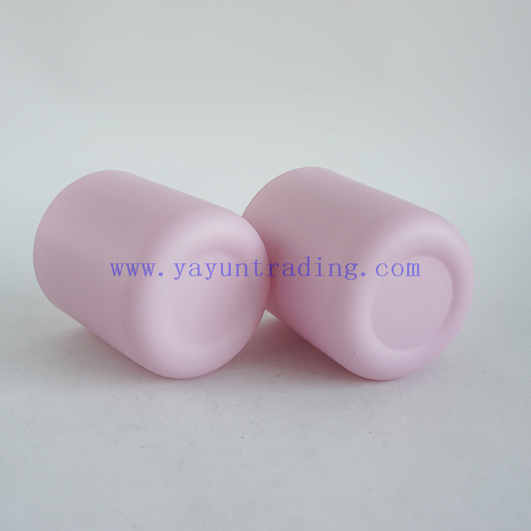 wholesale purple pink matte finish cylinder candle jars glass candle tumbler 12oz for Christmas home decor
