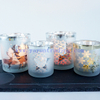 wholesale frosted laser cutting design silver mercury glass candle holders with decor lids