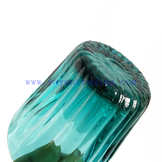 Handmade Glass Votive Candle Holders Horn Shape Candle Jars for Home Decoration