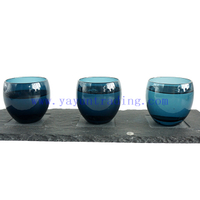high quality ink blue translucent mini sake glass cup 90ml