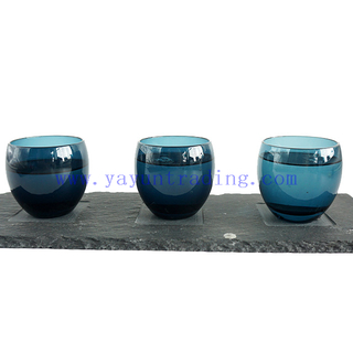 high quality ink blue translucent mini sake glass cup 90ml
