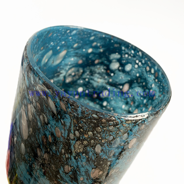 Big Capacity Empty Hand Blown Glass Candle Holder for Home Decor 