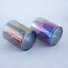 400ml Flat Translucent Electroplated Shiny Glass Candle Holder