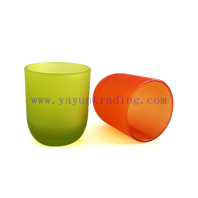 6oz 180ml Multi Color Empty Frosted Glass Candle Holders