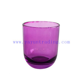 180ml Glossy Purple Glass Candle Jar