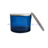 450ml Colorful Translucent Cylinder Tumbler Glass Candle Holder with Wooden Lids