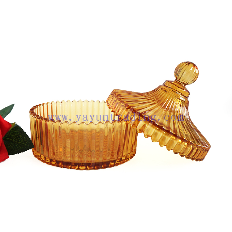 New Type Dome Jar Candle Mongolian Yurt Amber Candle Holder 17oz with Dome Lid