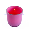 Luxury inside Spray Color Empty Votive Glass Candle Jar with Gold Rim