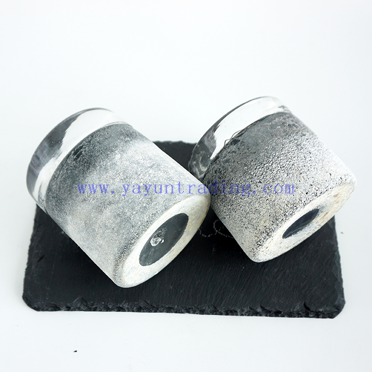 Wholesale 8oz 10oz handmade grey green sandblasted glass candle tumbler jar for candle wax