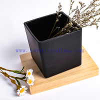 20oz 600ml Classic Color Sprayed Matte Black Glass Candle Tumbler with lids