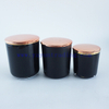 wholesale yayun best selling 8oz 12oz and 16oz black glass candle containers with gold rim and lids