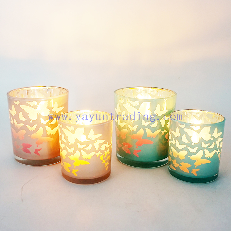 Christmas home decorative votive silver mercury glass tealight candle holders 6oz 13oz