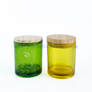 High Quality Empty 400ml Glass Candle Container With Lid