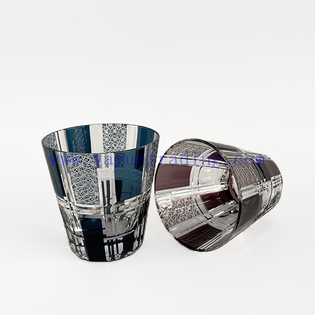 Different Color Embossed Glass Cup Drinking Glass Tumbler